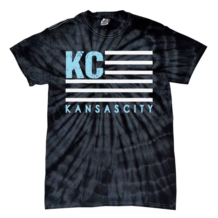 Kc Usa Flag Kansas City Blue & Light Blue Kc Usa Tie-Dye T-Shirt