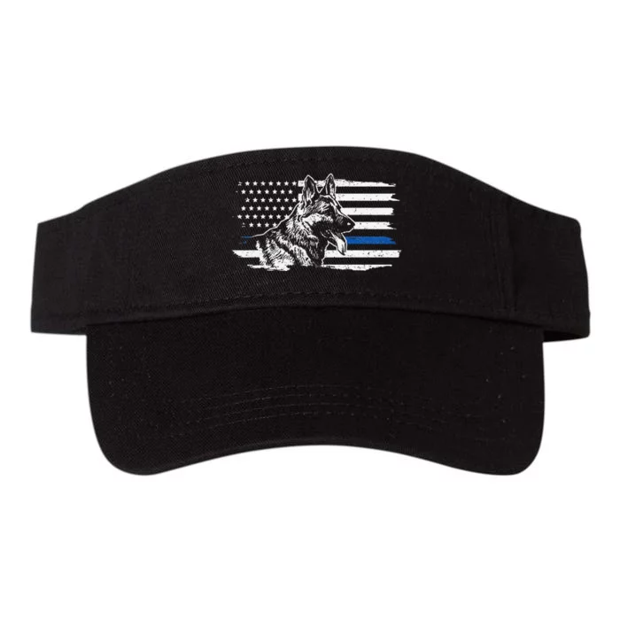 K9 Unit German Shepherd Dog Thin Blue Line Patriotic Police Valucap Bio-Washed Visor