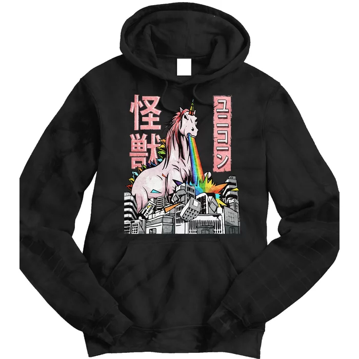 Kaiju Unicorn Japanese Monster Anime Merch Manga Otaku Tie Dye Hoodie