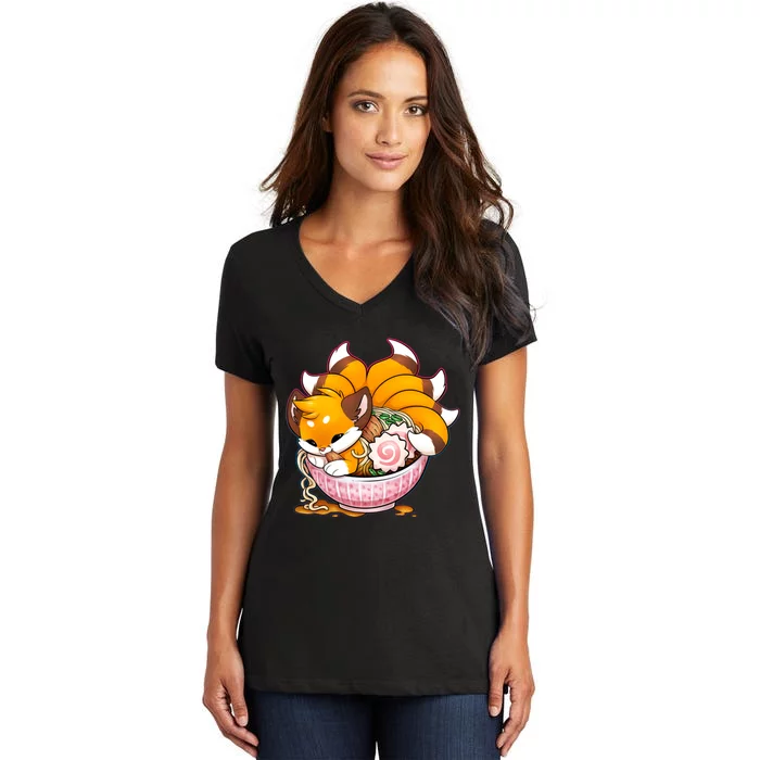 Kitsune Udon Women's V-Neck T-Shirt