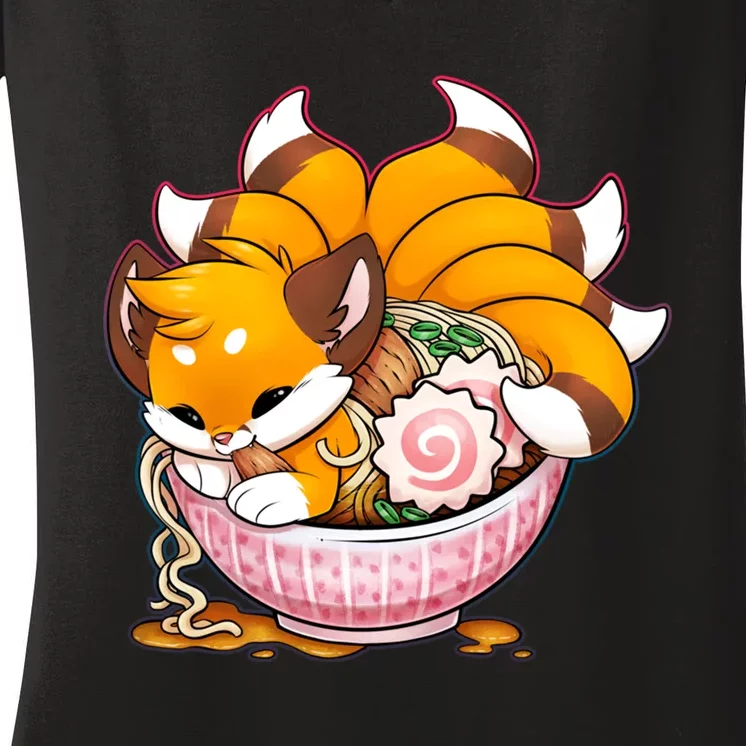 Kitsune Udon Women's V-Neck T-Shirt