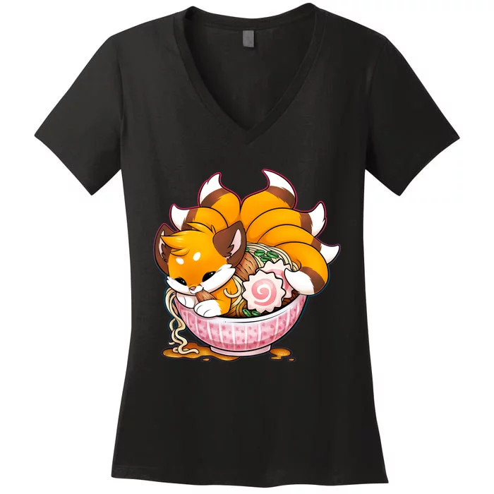 Kitsune Udon Women's V-Neck T-Shirt