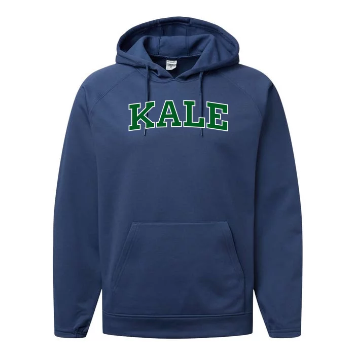 Kale University Leafy Greens Organic Gardener Go Vegan Gift Performance Fleece Hoodie