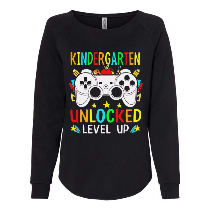 Kindergarten Unlocked Level Up Gamer Boy Back To School Womens California Wash Sweatshirt