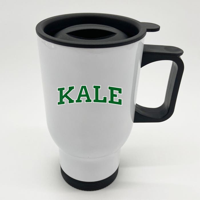 KALE UNIVERSITY LEAFY GREENS ORGANIC GARDENER GO VEGAN Front & Back Stainless Steel Travel Mug