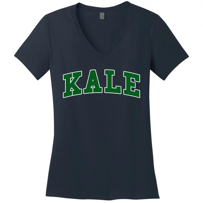 Kale University Leafy Greens Organic Gardener Go Vegan Gift Women's V-Neck T-Shirt