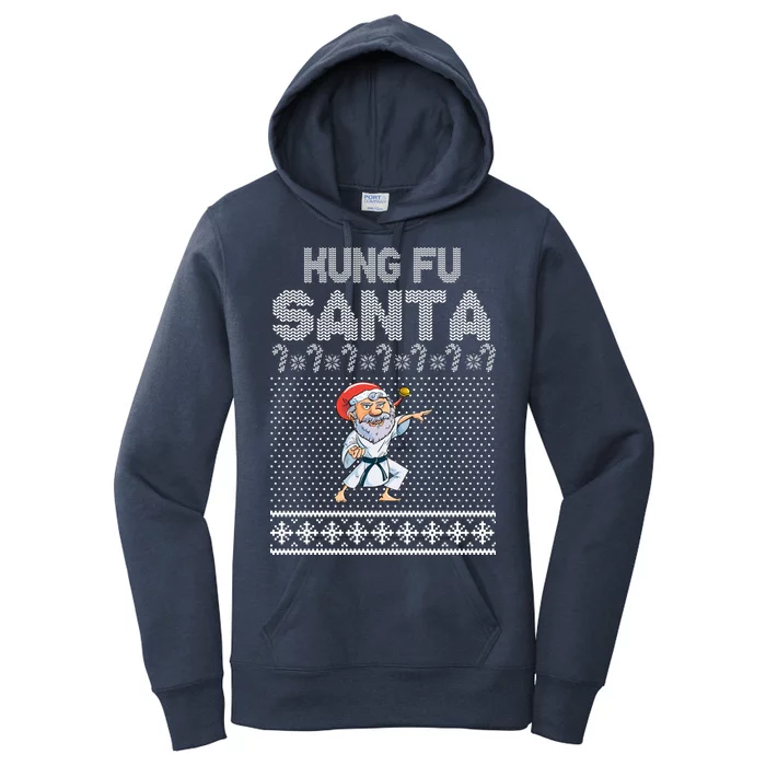 Kung Fu Santa Ugly Christmas Women's Pullover Hoodie