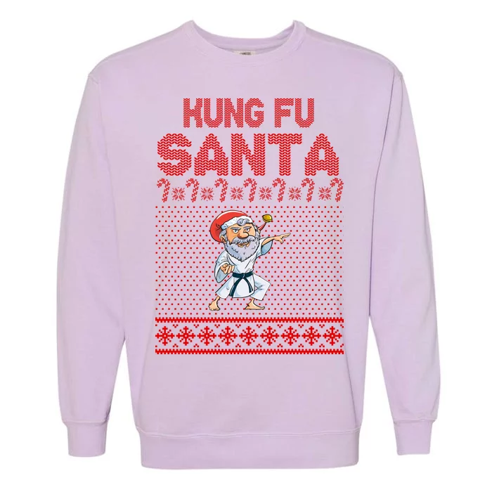 Kung Fu Santa Ugly Christmas Garment-Dyed Sweatshirt