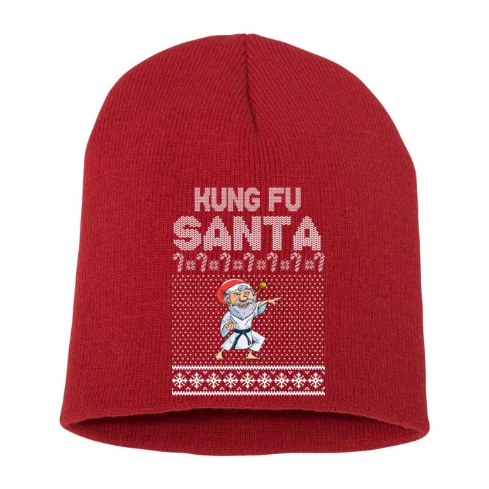 Kung Fu Santa Ugly Christmas Short Acrylic Beanie