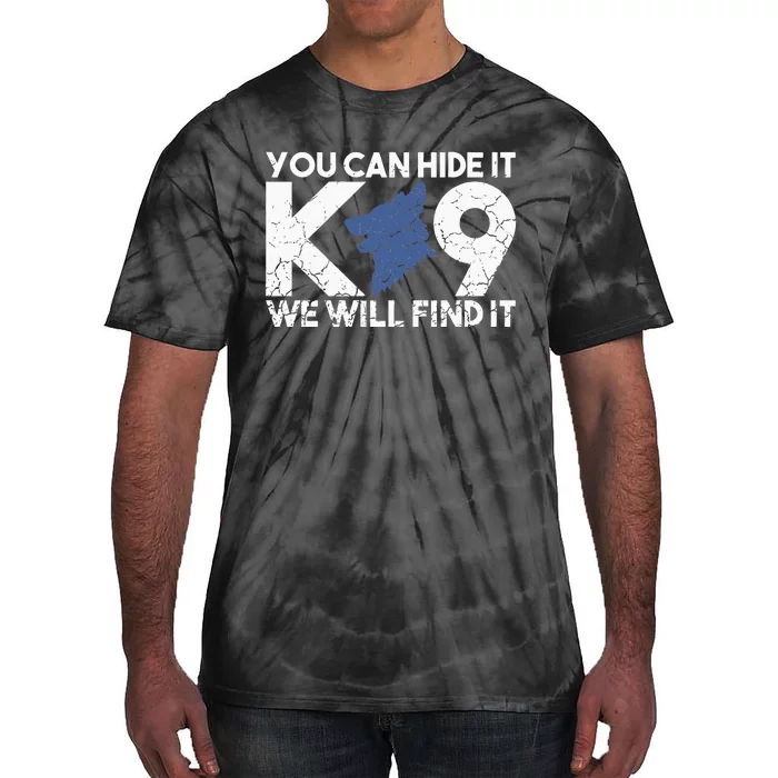 K9 Unit Police Dog Thin Blue Line K9 Police Officer Tribute Tie-Dye T-Shirt