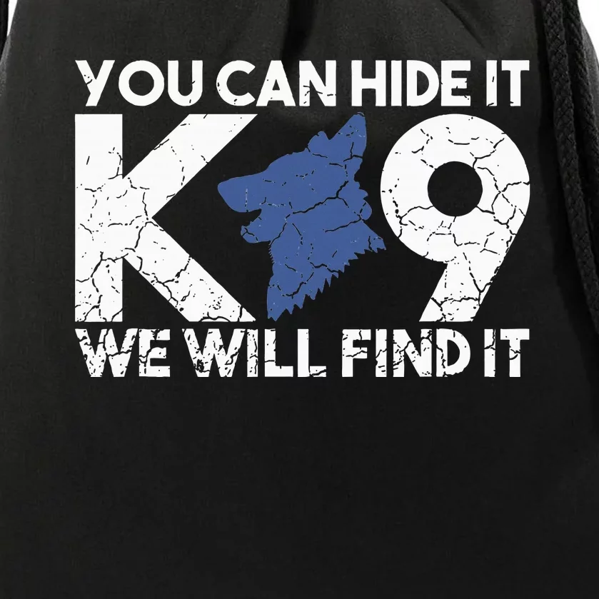 K9 Unit Police Dog Thin Blue Line K9 Police Officer Tribute Drawstring Bag