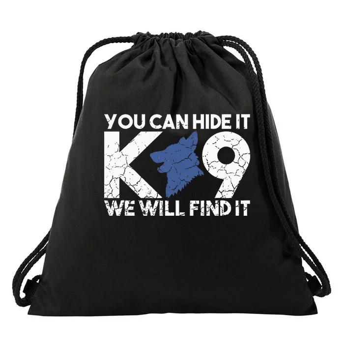 K9 Unit Police Dog Thin Blue Line K9 Police Officer Tribute Drawstring Bag