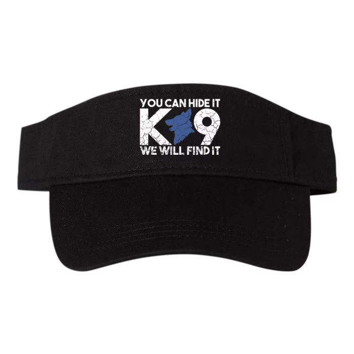 K9 Unit Police Dog Thin Blue Line K9 Police Officer Tribute Valucap Bio-Washed Visor