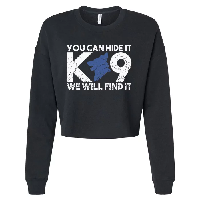 K9 Unit Police Dog Thin Blue Line K9 Police Officer Tribute Cropped Pullover Crew