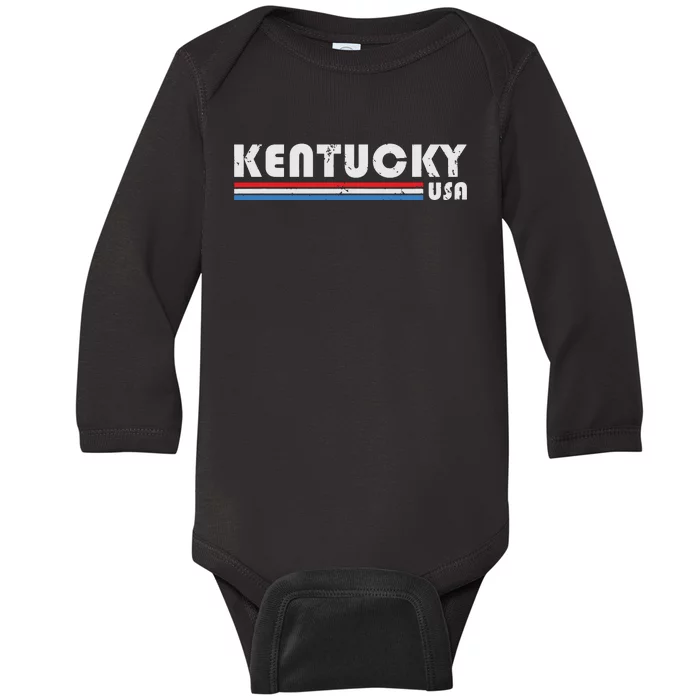 Kentucky Usa Retro Vintage State Gift Baby Long Sleeve Bodysuit