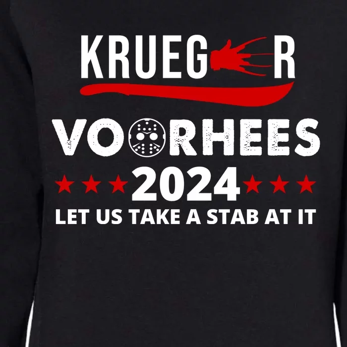 Krueger Voorhees 2024 Let Us Take A Stab At It Womens California Wash Sweatshirt