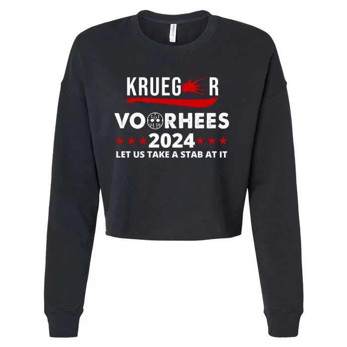 Krueger Voorhees 2024 Let Us Take A Stab At It Cropped Pullover Crew