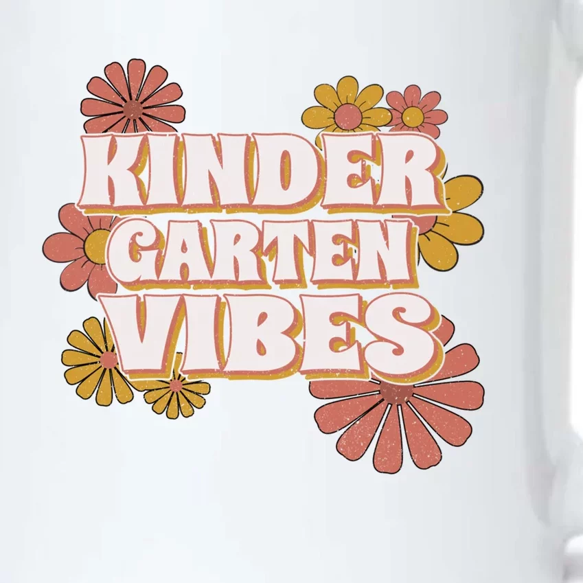 Kindergarten Vibes Cute Gift Kindergarten Retro Floral Teachers Gift Black Color Changing Mug