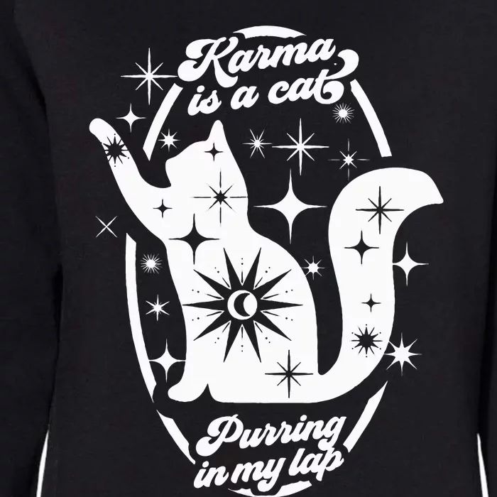 Karma Vibes Cat Lover's Companion Womens California Wash Sweatshirt