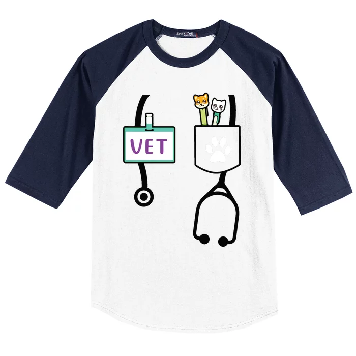 Kids Veterinarian Costume Gift Boy Girls Kids Animal Doctor Vet Baseball Sleeve Shirt