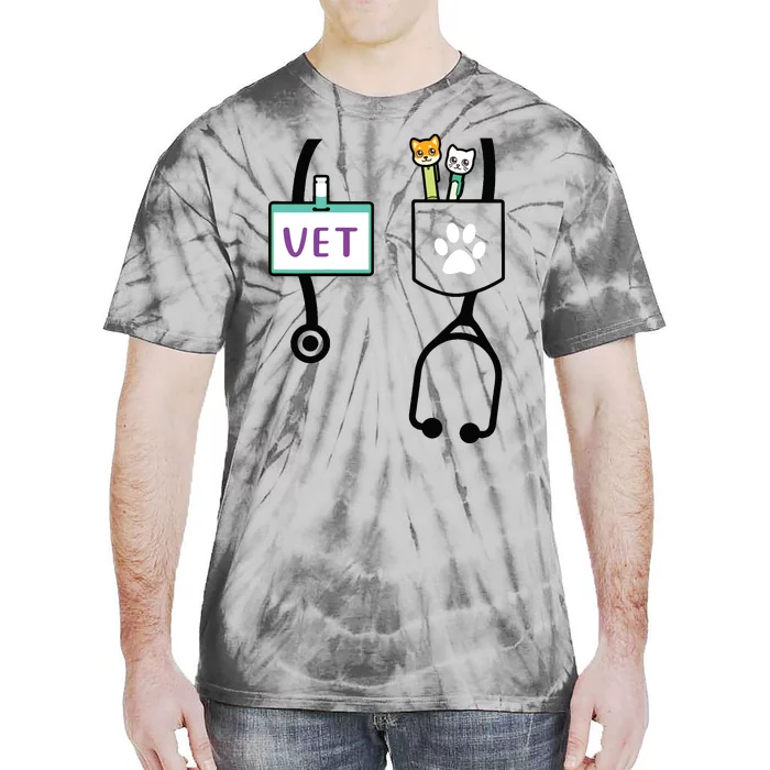 Kids Veterinarian Costume Gift Boy Girls Kids Animal Doctor Vet Tie-Dye T-Shirt