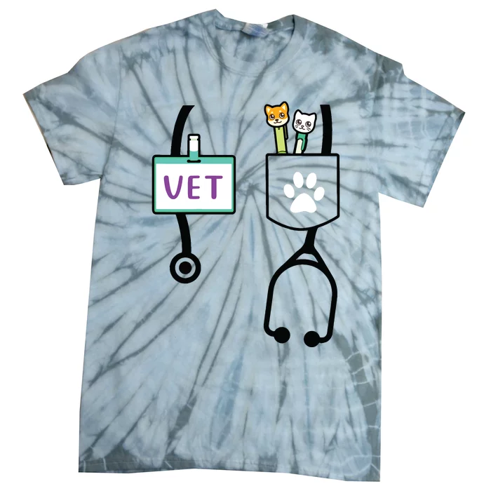 Kids Veterinarian Costume Gift Boy Girls Kids Animal Doctor Vet Tie-Dye T-Shirt