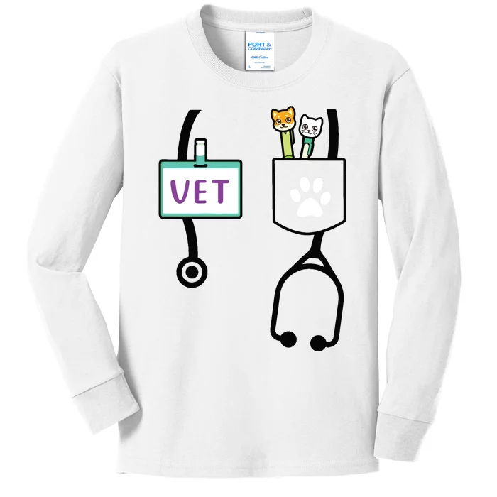 Kids Veterinarian Costume Gift Boy Girls Kids Animal Doctor Vet Kids Long Sleeve Shirt