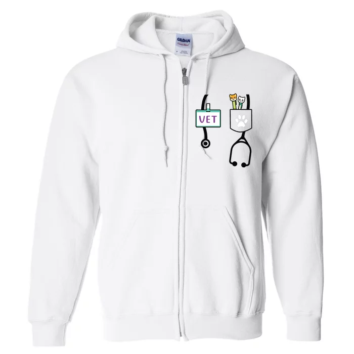 Kids Veterinarian Costume Gift Boy Girls Kids Animal Doctor Vet Full Zip Hoodie