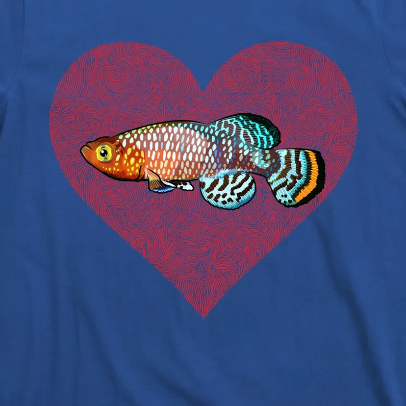 Killifish Valentines Day Fish Love Fingerprint Meaningful Gift T-Shirt