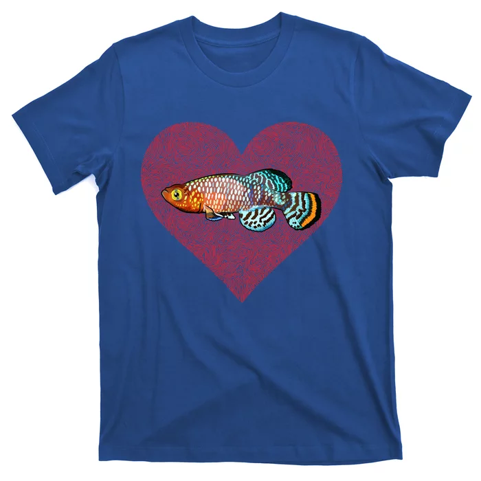 Killifish Valentines Day Fish Love Fingerprint Meaningful Gift T-Shirt