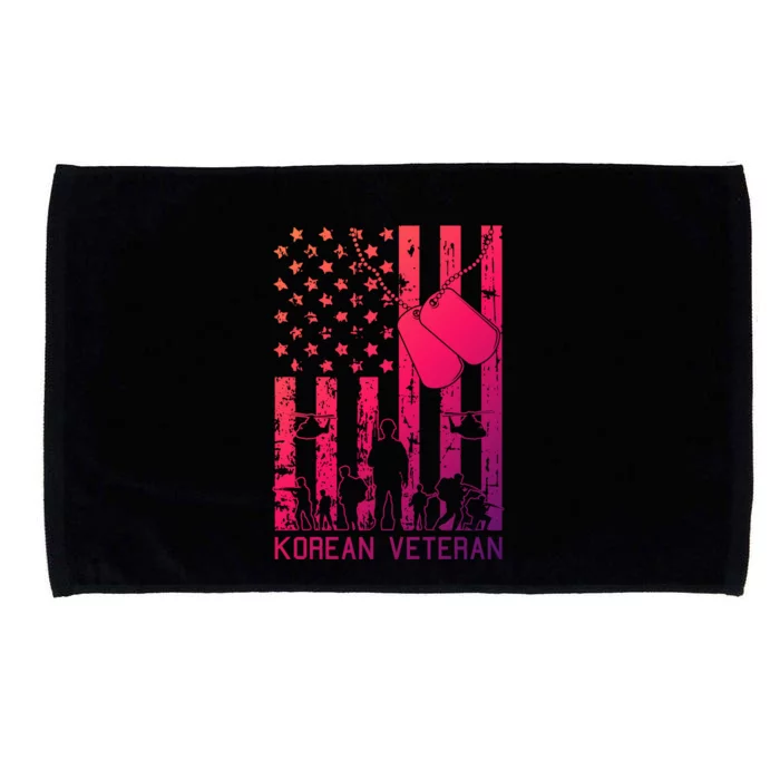 Korean Veterans Day American Flag Dog Tag Military Army Gift Microfiber Hand Towel