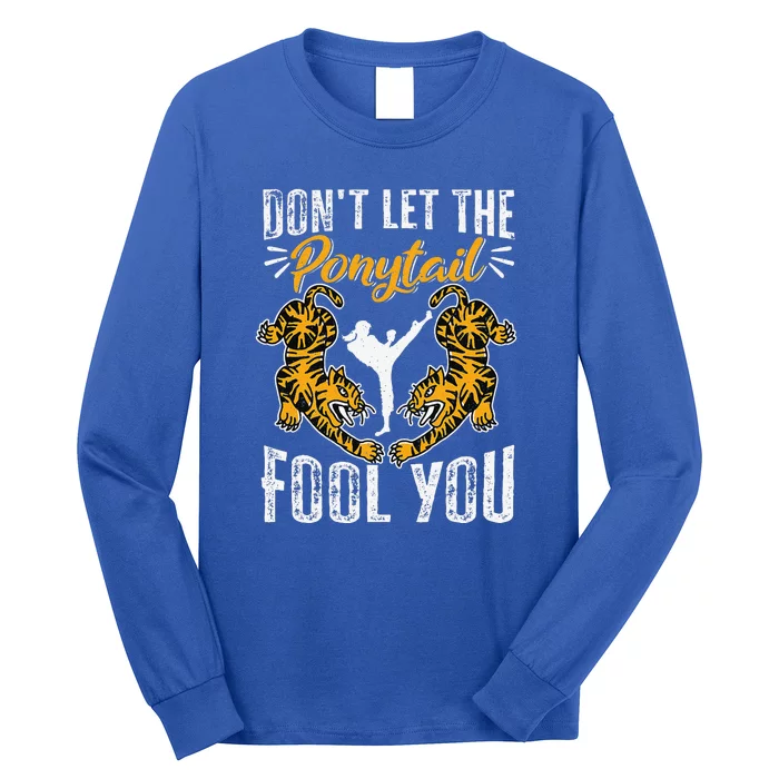 Kickboxing Vintage Don't Let The Ponytail Fool You Long Sleeve Shirt