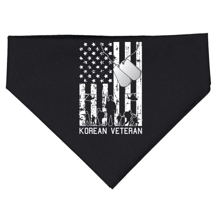 Korean Veterans Day American Flag Dog Tag Military Army Gift USA-Made Doggie Bandana