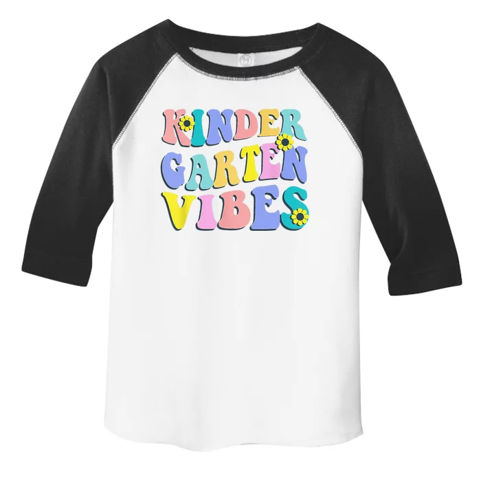 Kindergarten Vibes First Day Retro Teacher Back To School Toddler Fine Jersey T-Shirt