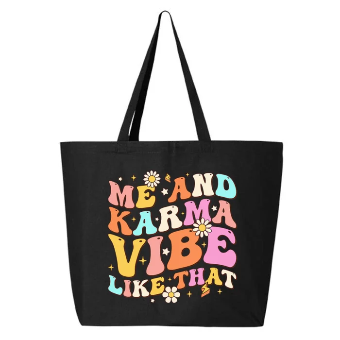 Karma Vibe Groovy Lover Funny Hippie Boho 25L Jumbo Tote