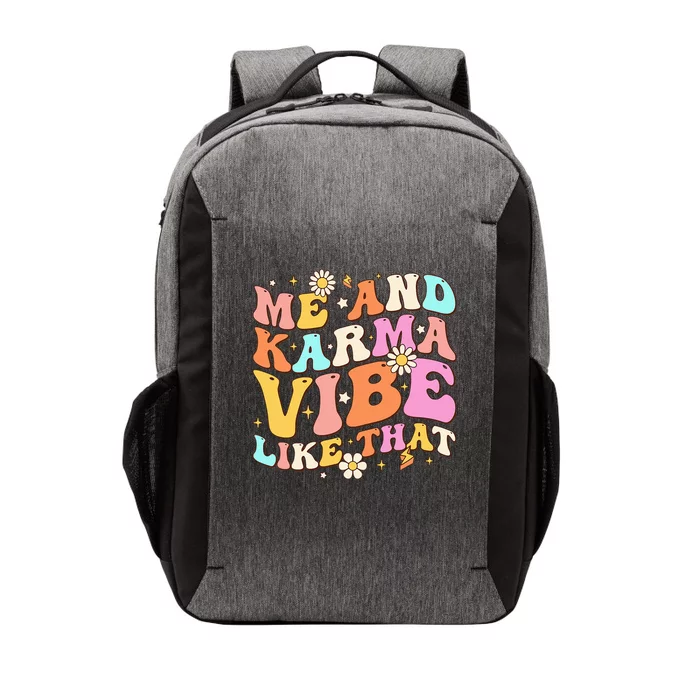 Karma Vibe Groovy Lover Funny Hippie Boho Vector Backpack