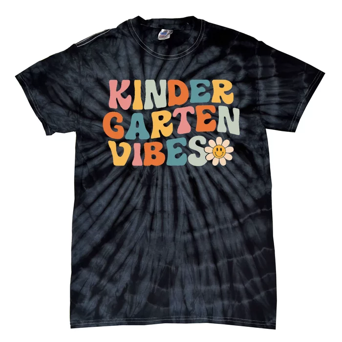 Kindergarten Vibes - Kinder Crew Retro First Day of School Tie-Dye T-Shirt