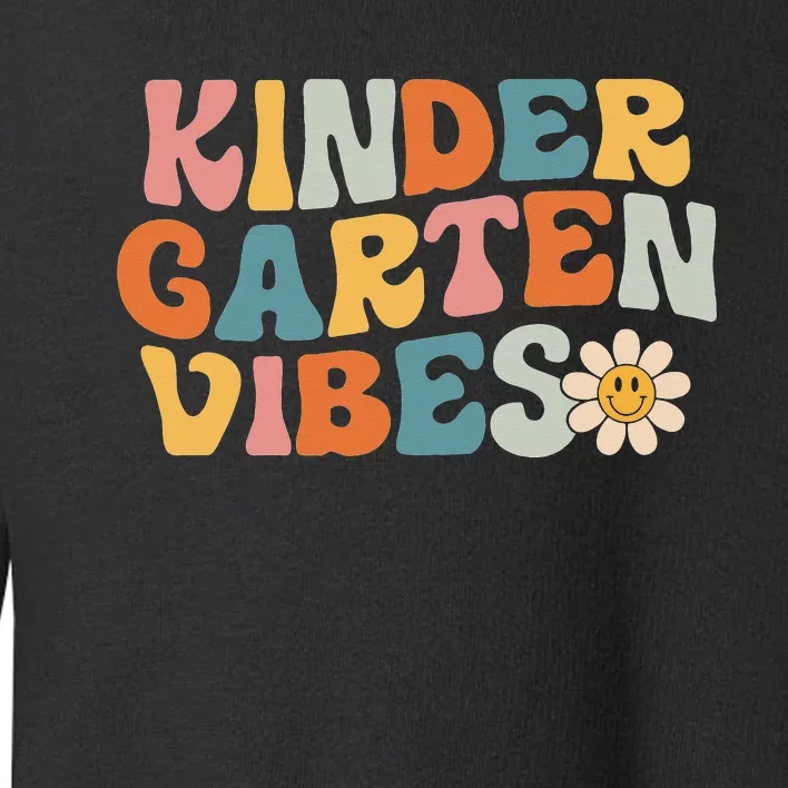 Kindergarten Vibes Kinder Crew Retro First Day of School Toddler Sweatshirt