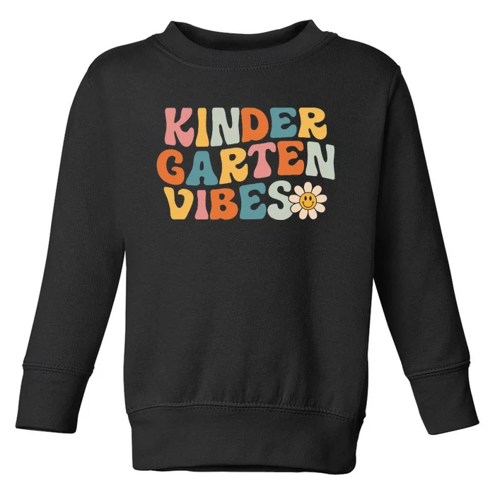 Kindergarten Vibes Kinder Crew Retro First Day of School Toddler Sweatshirt