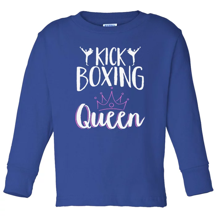 Kickboxing Vintage Kickboxing Queen Toddler Long Sleeve Shirt