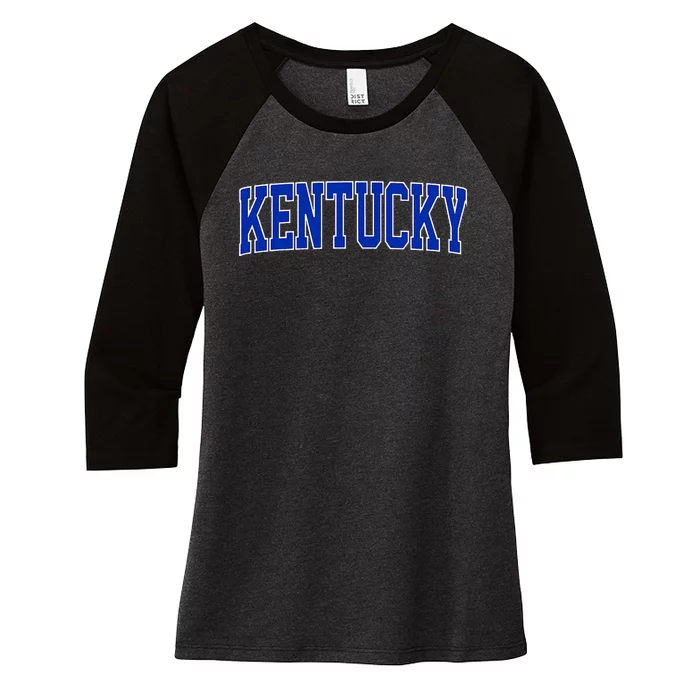 Kentucky Vintage Kentucky Blue Throwback Classic Women's Tri-Blend 3/4-Sleeve Raglan Shirt