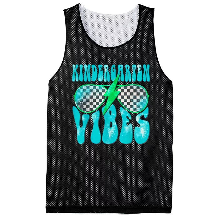 Kindergarten Vibes Kinder Crew Retro First Day Of School Mesh Reversible Basketball Jersey Tank