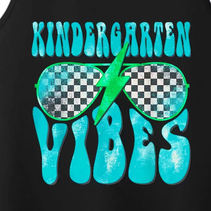 Kindergarten Vibes Kinder Crew Retro First Day Of School Performance Tank