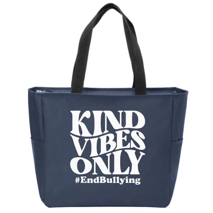 Kind Vibes Only Unity Day Orange Anti Bullying Awareness Zip Tote Bag