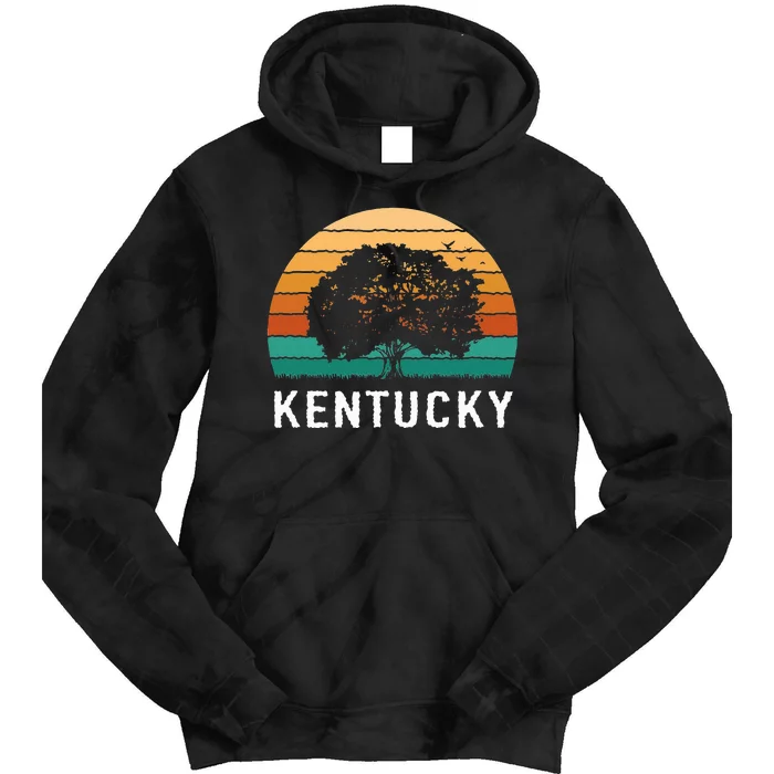 Kentucky Vintage Outdoors Tree Sunsent Souvenir Tie Dye Hoodie