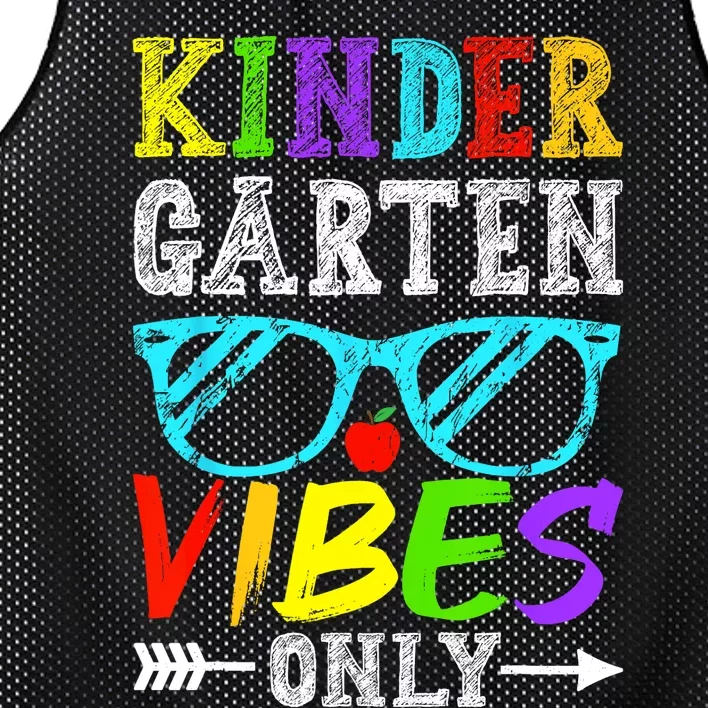 Kindergarten Vibes Only Back To School Cool Kids Teacher Mesh Reversible Basketball Jersey Tank