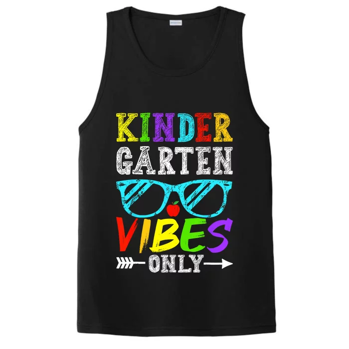 Kindergarten Vibes Only Back To School Cool Kids Teacher Performance Tank