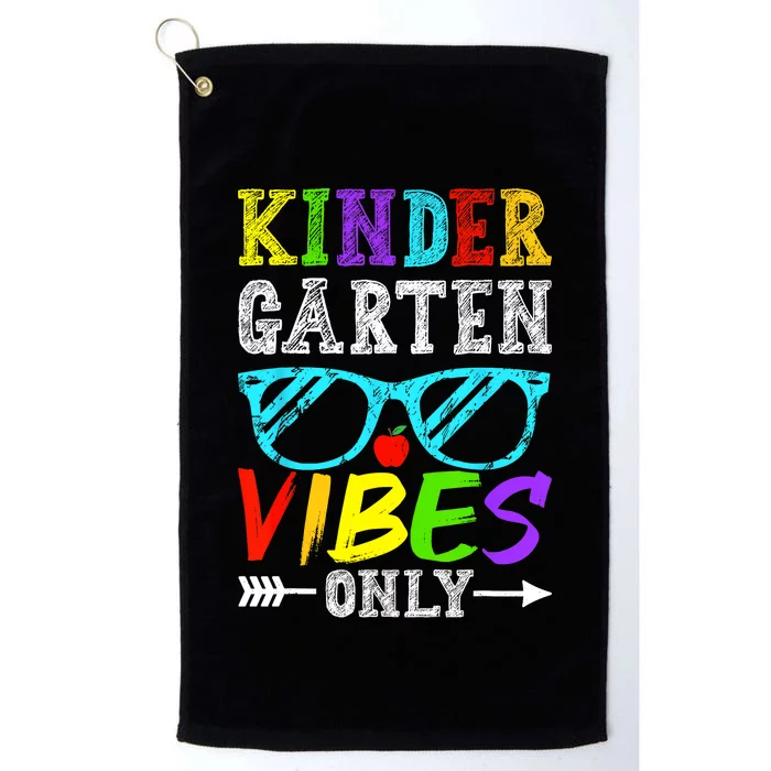 Kindergarten Vibes Only Back To School Cool Kids Teacher Platinum Collection Golf Towel