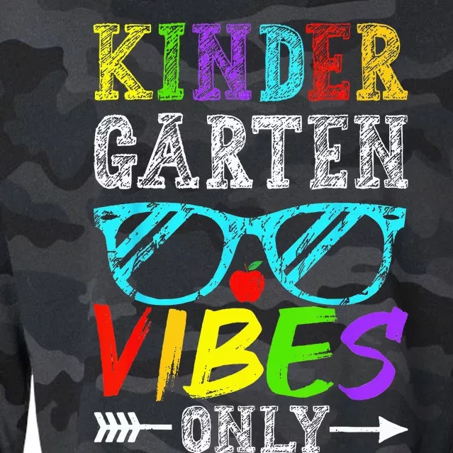 Kindergarten Vibes Only Back To School Cool Teacher Cropped Pullover Crew