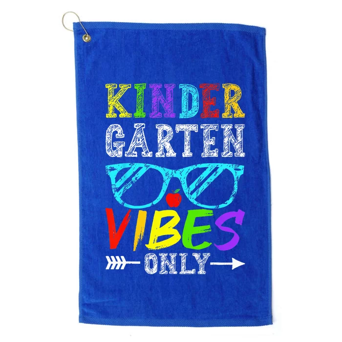 Kindergarten Vibes Only Back To School Cool Teacher Platinum Collection Golf Towel